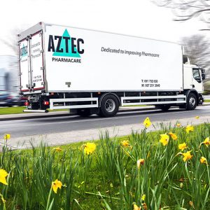 aztec pharmacare white truck