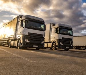 fleet of trucks closeup